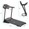 Compact Easy Folding Treadmill Motorized Running Jogging Machine with Audio Speakers and Incline Adjuster RT